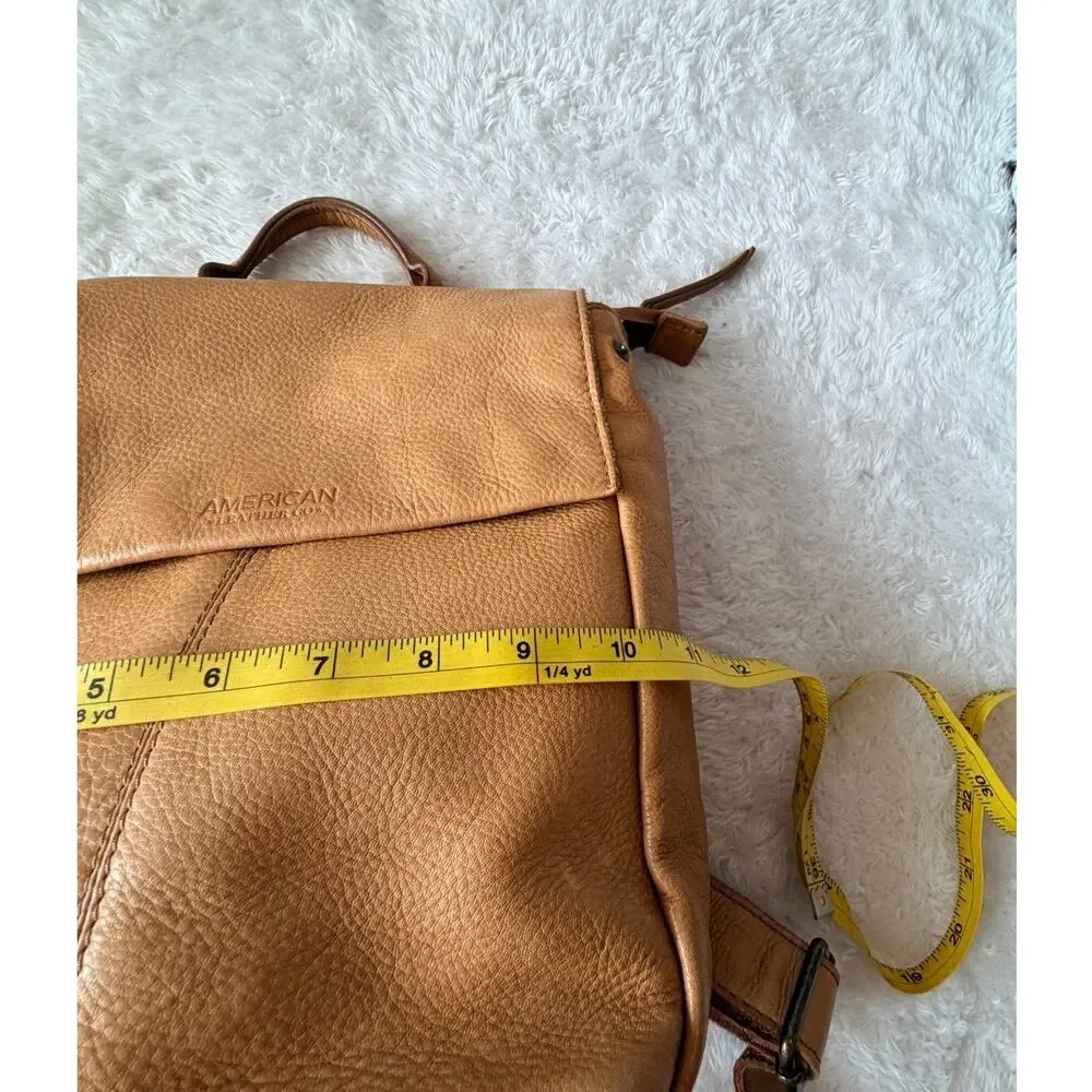 American Leather Co Tan Genuine Leather Cleveland Backpack Purse